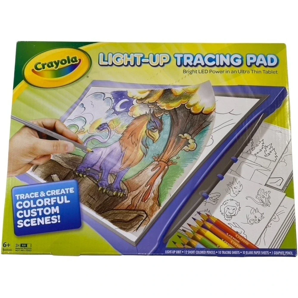 Crayola Light-Up Tracing‎ Pad, Blue Bright LED Power Ultra Thin Tablet New